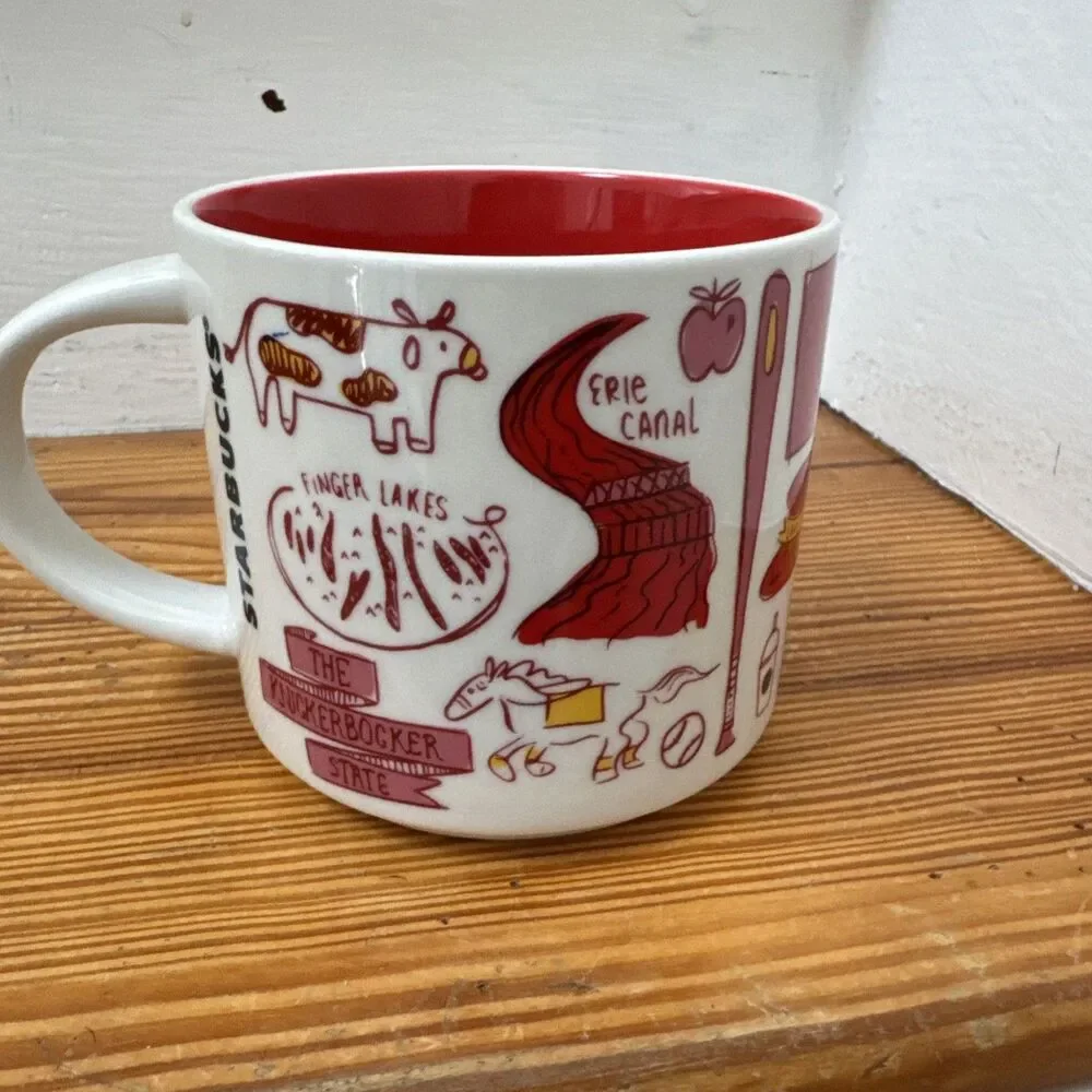 Starbucks Mug New York State Red Been There Series Collection 14 oz Coffee Tea - Picture 3 of 5